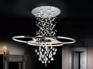 Bruma 6 Light Crystal Drop Ceiling Cluster Pendant Chrome, GU10