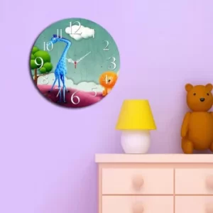 MSCO-1 Multicolor Giraffe & Lion Decorative MDF Clock