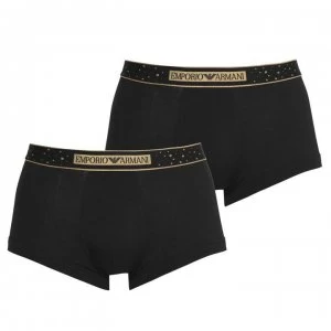 Emporio Armani 2 Pack Christmas Trunks Black/Gold Size L Men