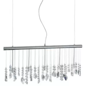 Kolarz STRETTA - Designer Crystal Straight Pendant Light Polished Chrome, 5x G9