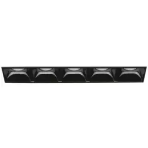 Ideal Lux Lika Rectangle 5 Light Trimless Recessed Downlight Black 141cm 4000K