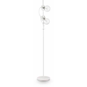 Ideal Lux Radio - 2 Light Floor Lamp White, E27