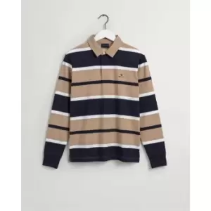 Gant Stripe Rugger Polo Shirt - Beige