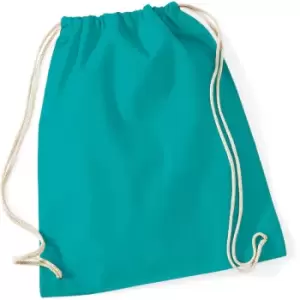 Westford Mill Cotton Gymsac Bag - 12 Litres (One Size) (Emerald)