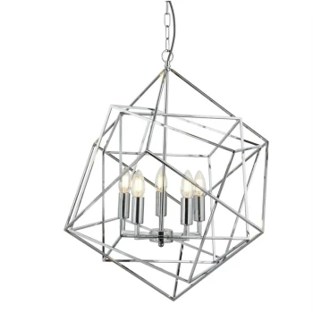 Searchlight Lighting - Searchlight Cube - 5 Light Ceiling Pendant Chrome, E14