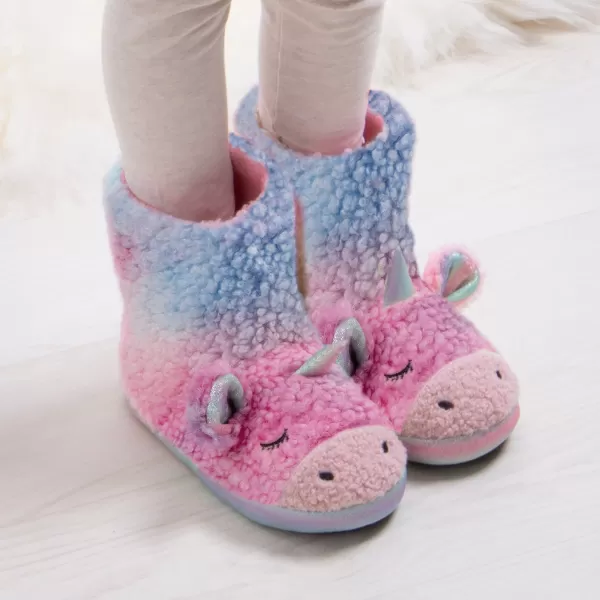 totes Kids Pink Unicorn Boot Slippers Pink