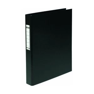 Elba A4 Ring Binder Heavyweight PVC 2 O Ring Size 25mm Black Pack of 10