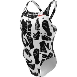 Nike Fast Multi Print Swimsuit Womens - Black