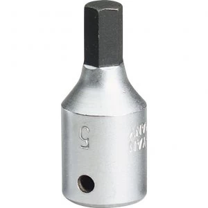 Elora 1/4" Drive Hexagon Socket Bit Metric 1/4" 5mm