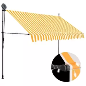 Vidaxl Manual Retractable Awning With LED 250cm White And Orange