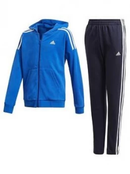 adidas Junior Boys Cotton Tracksuit - Blue, Size 15-16 Years