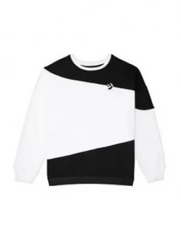 Converse Oversized Rivalry Crew Sweatshirt - Black/White