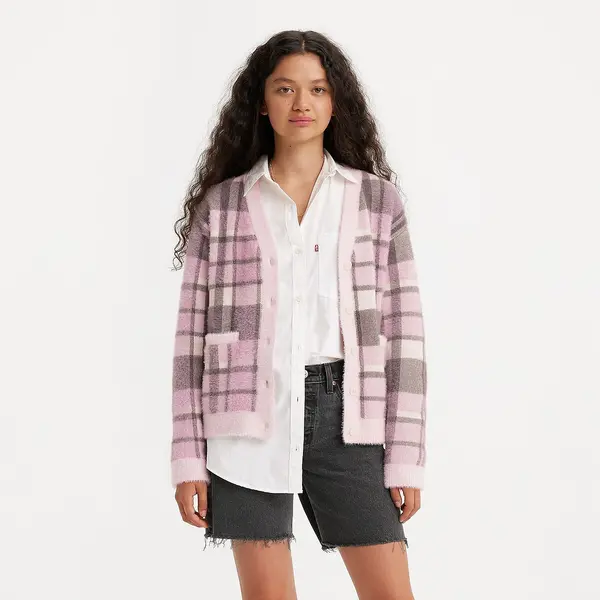 Checked Short Cardigan