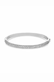 Silver Plated Pave Bangle Bracelet