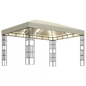 Vidaxl Gazebo With LED String Lights 3X4 M Cream