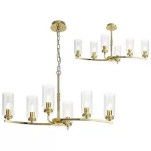 Ceiling Pendant, Semi Ceiling, 6 x E14, Polished Gold - Luminosa Lighting