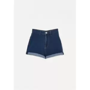 Missguided Up Denim Shorts - Blue