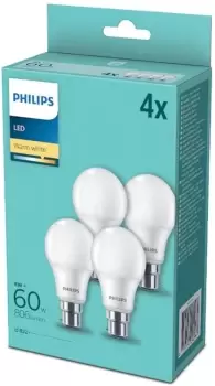 Philips 9W LED B22/BC Bayonet Warm White 2700K (Pack of 4)