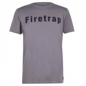 Firetrap Large Logo T Shirt Mens - Anthracite