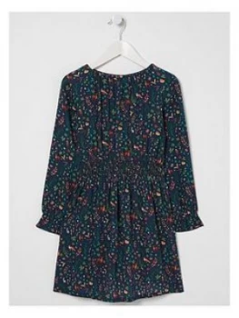 FatFace Girls Woodland Floral Dress - Navy, Size 12-13 Years, Women