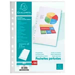 Exacompta Punched Pockets PP 0.05mm, A4, Grain, 10 Packs of 100