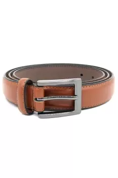 Anthony Square Buckle Edge Stitched Leather Belt