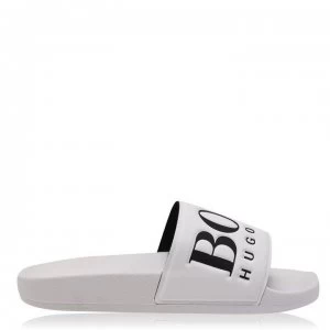 Hugo Boss Logo Pool Slides White/Black Size 10 Men