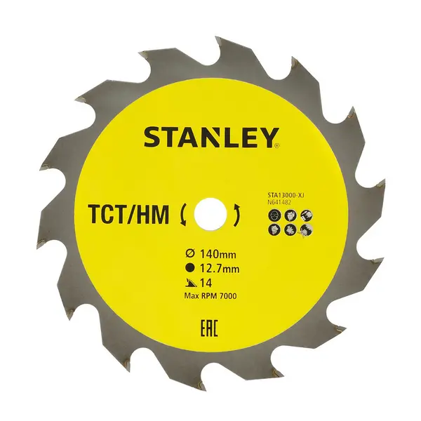 STANLEY Circular Saw Blade, TCT, 140 x 12.7 x 14T (STA13000-XJ)