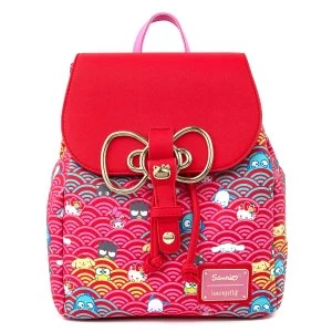 Loungefly Sanrio 60th Anniversary Gold Bow AOP Mini Backpack