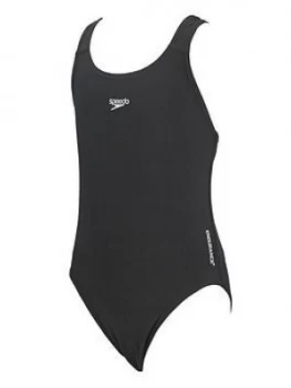 Speedo Young Girls Endurance+ Medalist Swimsuit, Black, Size 6 Years, Women