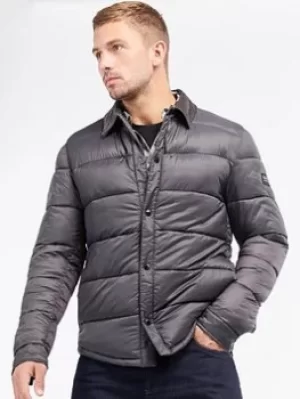 Barbour International Blake Quilted Shacket, Dark Grey, Size S, Men