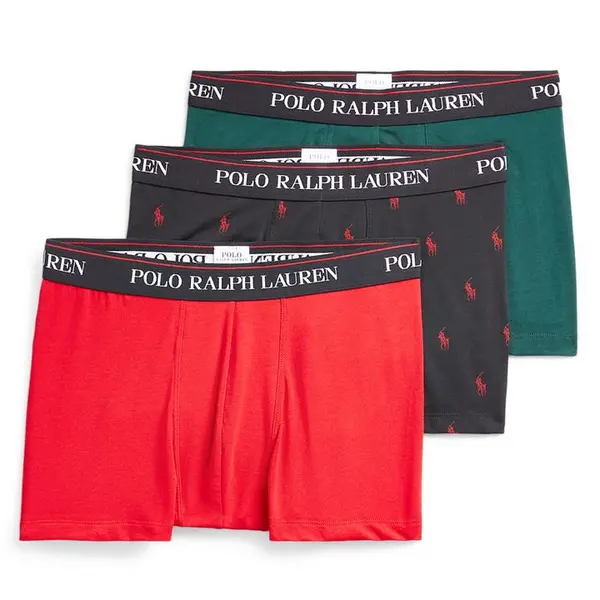 Ralph Lauren 3 Pack Logo Trunks - Red 2XL