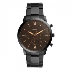 Fossil Neutra Chronograph Amber Leather Watch - Black