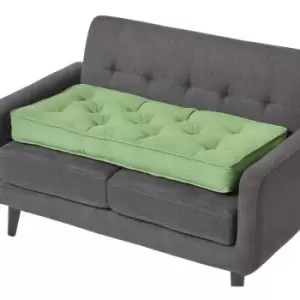 Forest Green Cotton 2 Seater Booster Cushion - Green - Homescapes