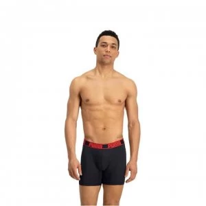 Puma 2 Pack Active Trunks Mens - Black/Red