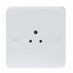 KnightsBridge Pure 9mm 5A White Round Pin 1G Single 230V Unswitched Socket