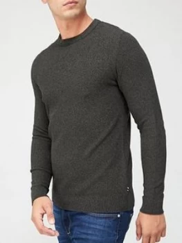 Jack & Jones Textured Knit Crew Neck Jumper - Khaki