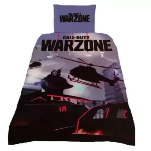 Call of Duty: Warzone Logo Duvet Cover Set (Single) (Blue/Black/Red)