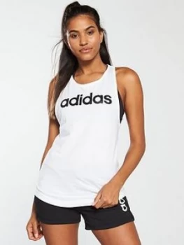 adidas Linear Loose Tank - White, Size S, Women