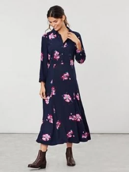 Joules Carla Long Sleeve Button Front Shirt Dress - Navy, Size 10, Women