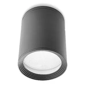 Cosmos E27 1 Light Outdoor Surface Mounted Ceiling Light Urban Grey IP54