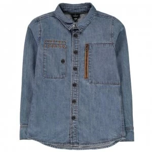 Firetrap Denim Shirt Junior Boys - Mid Wash