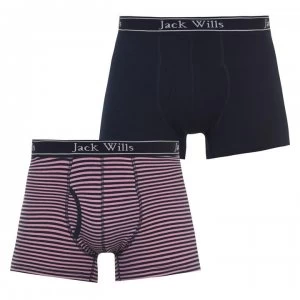 Jack Wills Chetwood 2 Pack Fine Stripe Boxers Set - Pink/Navy