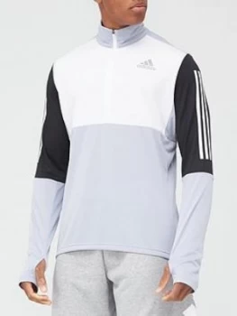 adidas Own The Run Half Zip Top - Silver, Size XS, Men