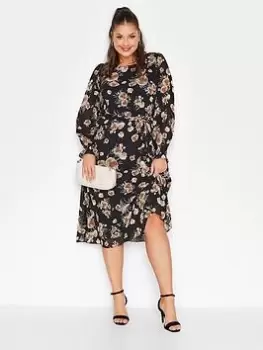 Yours Autumn Floral Maxi, Black, Size 24, Women