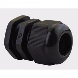 Zexum M20 IP68 Nylon Cable Gland with Locknut - Black