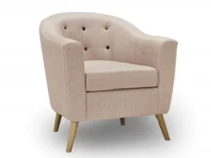 LPD Hudson Beige Linen Upholstered Fabric Tub Chair