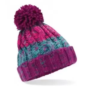 Beechfield Junior Corkscrew Pom Pom Beanie (One Size) (Winter Berries)