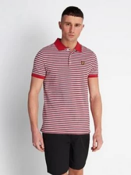 Lyle & Scott Stripe Polo Shirt, Red Size M Men