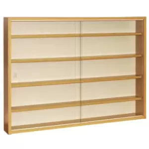 Techstyle Reveal 4 Shelf Glass Wall Collectors Display Cabinet Oak